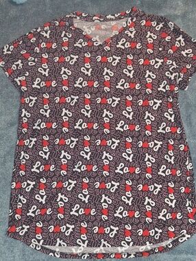 Just Be Love Graphic Sleepshirt Black & Red
